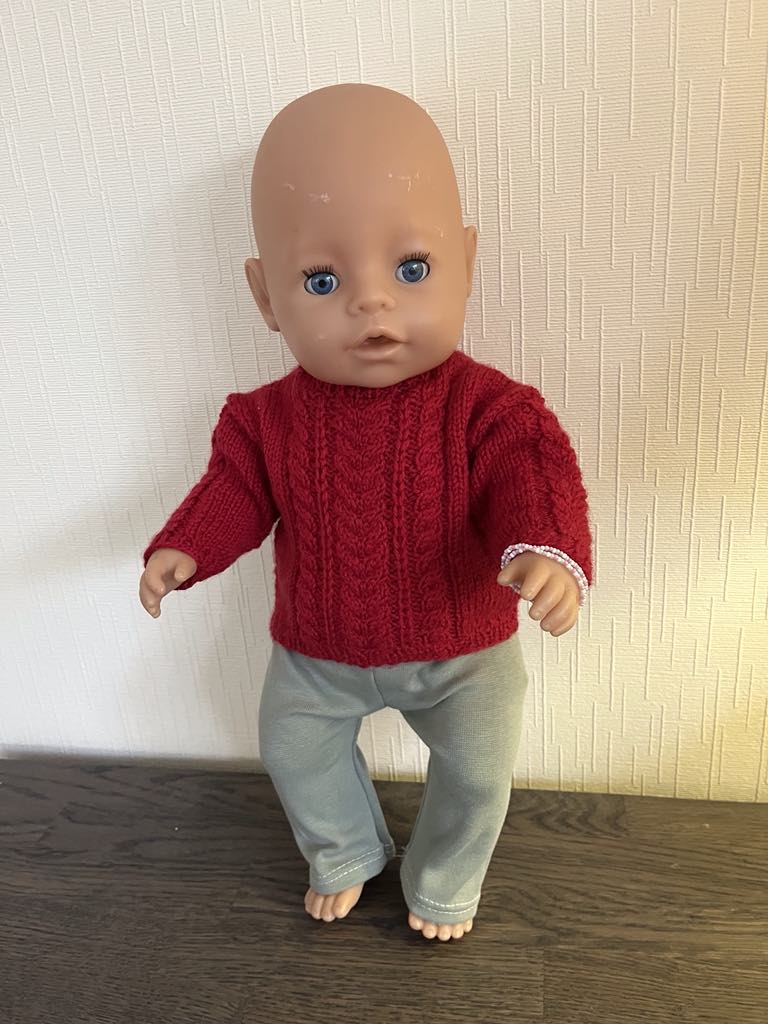 Flettegenser og grønn tights.