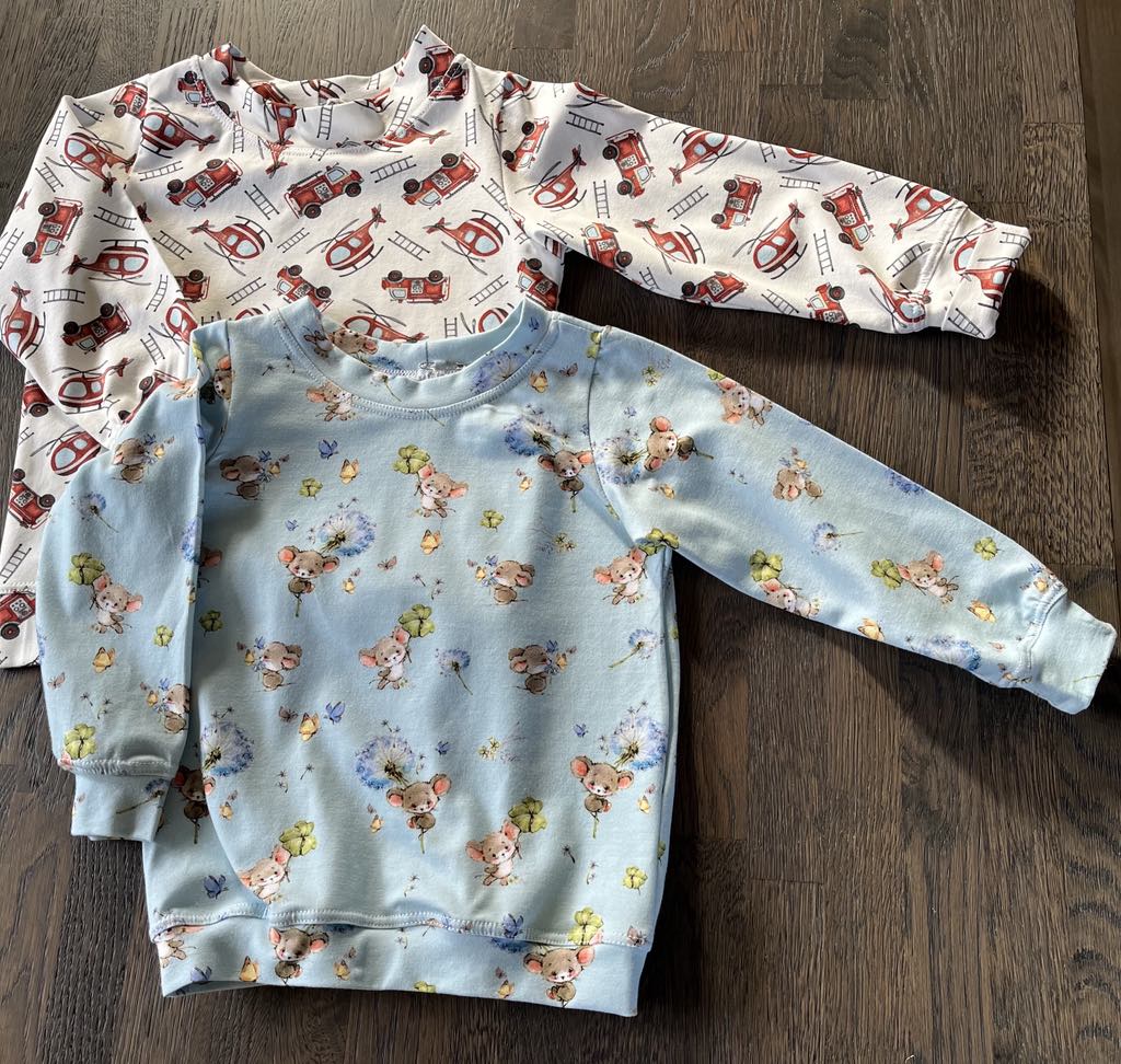 Jerseygensere i str. 1-2 år.